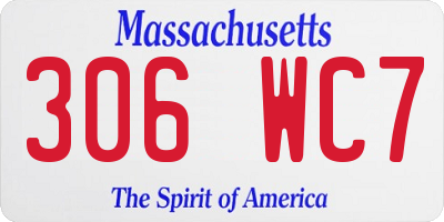 MA license plate 306WC7