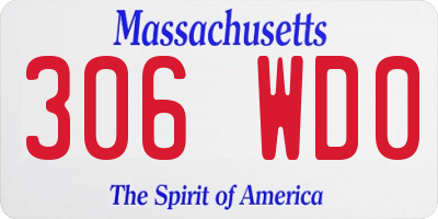 MA license plate 306WD0