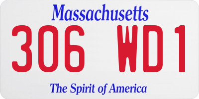 MA license plate 306WD1