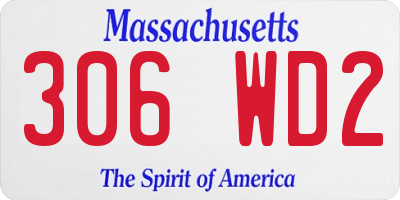 MA license plate 306WD2