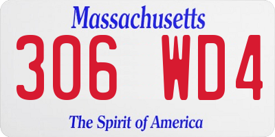 MA license plate 306WD4