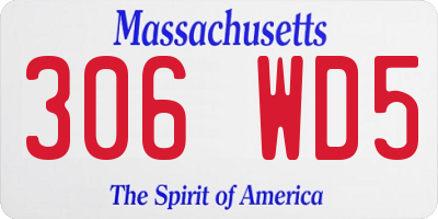 MA license plate 306WD5