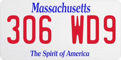 MA license plate 306WD9