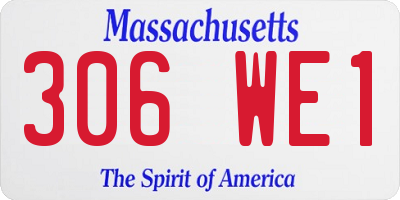 MA license plate 306WE1