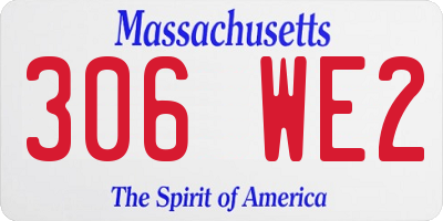 MA license plate 306WE2