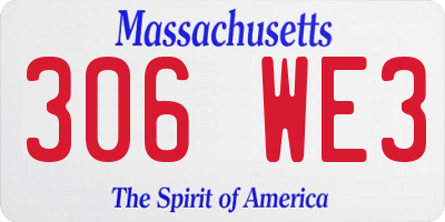 MA license plate 306WE3