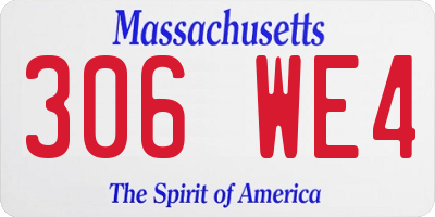 MA license plate 306WE4