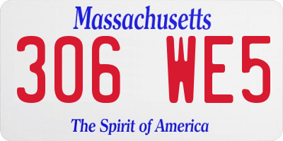 MA license plate 306WE5