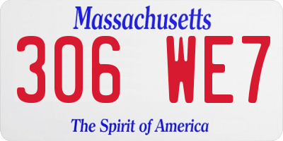 MA license plate 306WE7