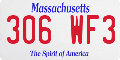 MA license plate 306WF3