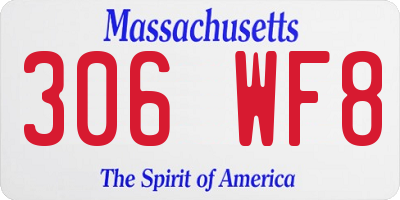 MA license plate 306WF8