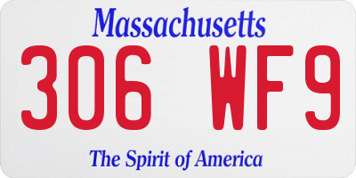 MA license plate 306WF9