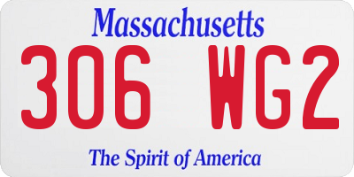 MA license plate 306WG2