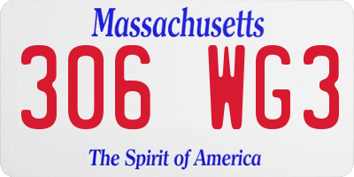 MA license plate 306WG3