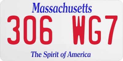 MA license plate 306WG7