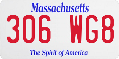 MA license plate 306WG8