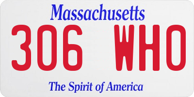 MA license plate 306WH0