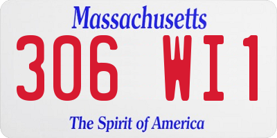MA license plate 306WI1