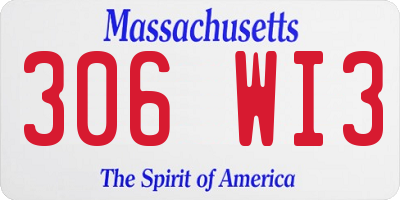 MA license plate 306WI3
