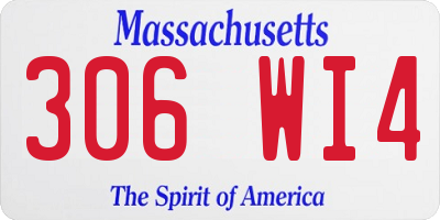 MA license plate 306WI4