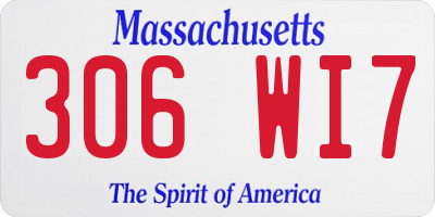 MA license plate 306WI7