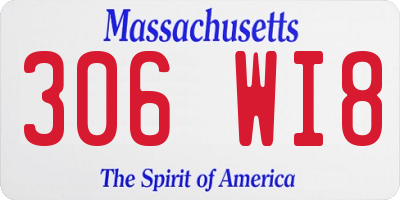 MA license plate 306WI8
