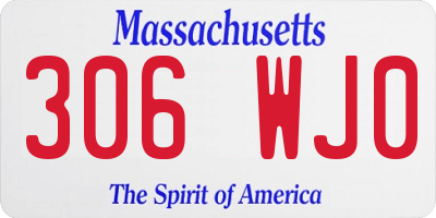 MA license plate 306WJ0