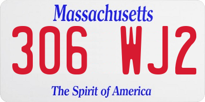 MA license plate 306WJ2