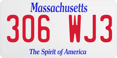 MA license plate 306WJ3