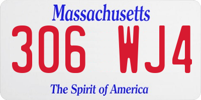 MA license plate 306WJ4