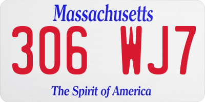 MA license plate 306WJ7