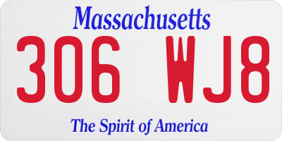 MA license plate 306WJ8