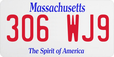 MA license plate 306WJ9