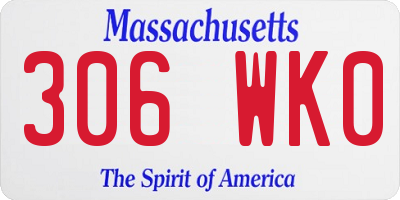 MA license plate 306WK0