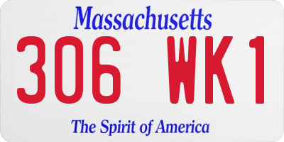 MA license plate 306WK1