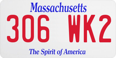 MA license plate 306WK2