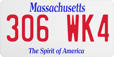 MA license plate 306WK4