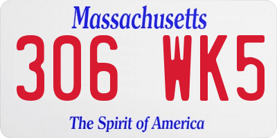 MA license plate 306WK5