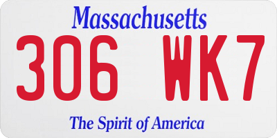 MA license plate 306WK7