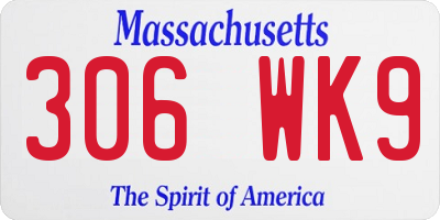 MA license plate 306WK9