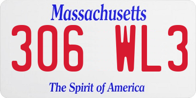MA license plate 306WL3