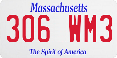 MA license plate 306WM3