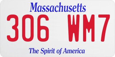 MA license plate 306WM7