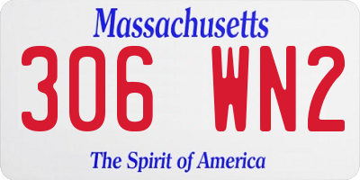 MA license plate 306WN2