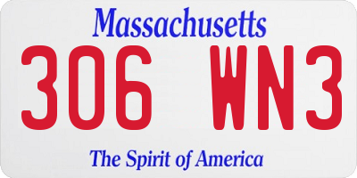 MA license plate 306WN3