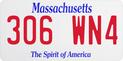 MA license plate 306WN4