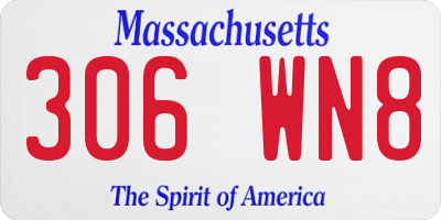 MA license plate 306WN8