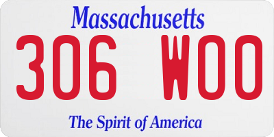 MA license plate 306WO0