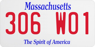 MA license plate 306WO1
