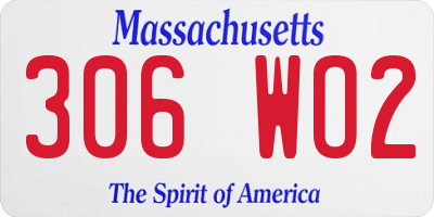 MA license plate 306WO2